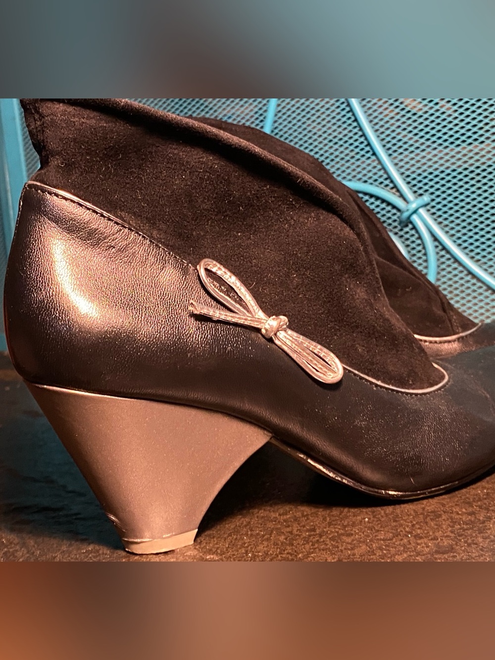 Irregular Choice Poetic License wedge heels,black leather/silver bow,collar,7 - Picture 8 of 14